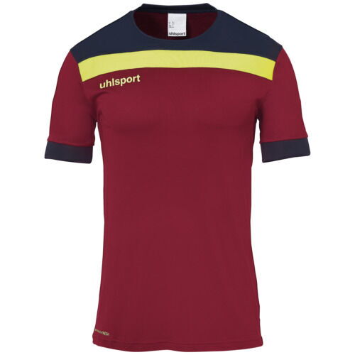 Uhlsport Offense 23 Trænings T-shirt - Bordeaux/navy/neongul