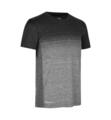 Geyser Striped T-shirt Seamless Herre - Lysegrå/sort